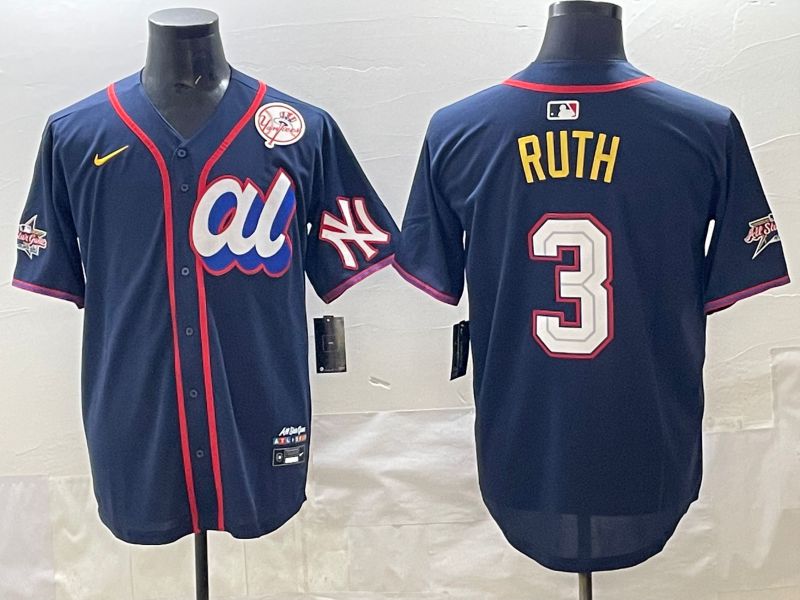 Men 2025 New York Yankees #3 Ruth Drak Blue All star Nike MLB Jersey style 03->new york yankees->MLB Jersey